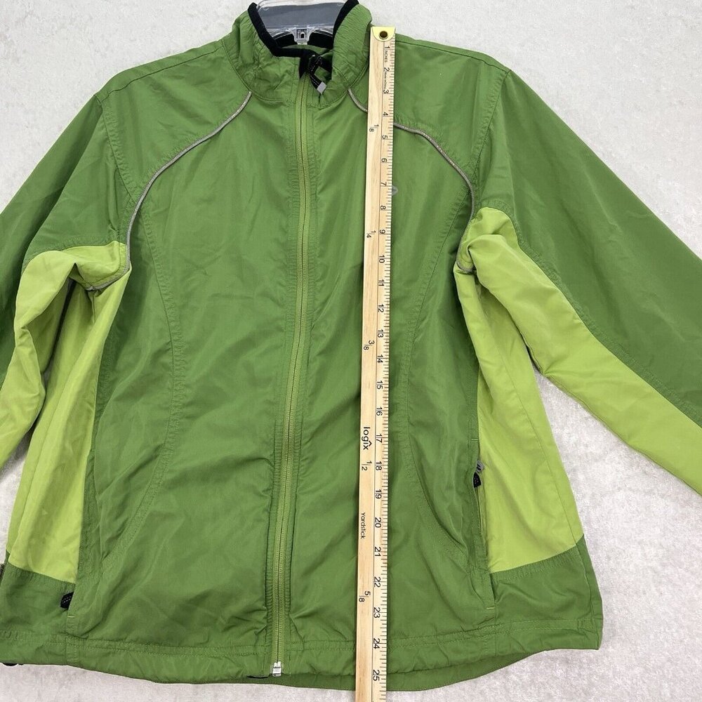 BROOKS Running Jacket Womens L Green Vented Windbreaker Full Zip Pockets - Picture 8 of 15